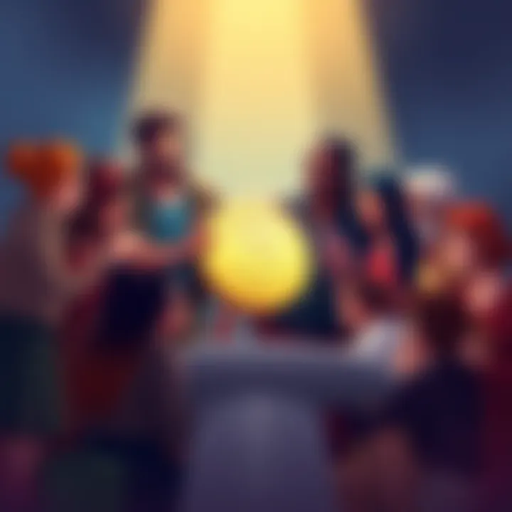 Illustration of a diverse group of people collaborating around a digital coin, symbolizing a community-driven memecoin initiative.