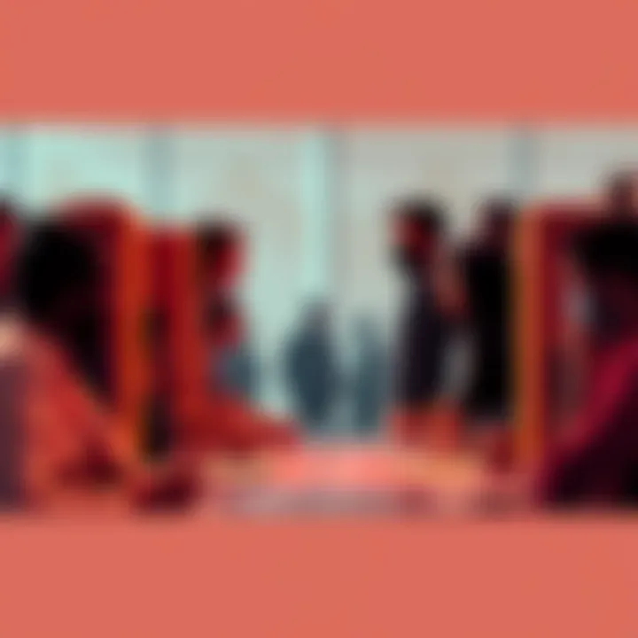 A group of diverse people discussing in a community meeting about the future of the Nano Foundation and its development efforts.