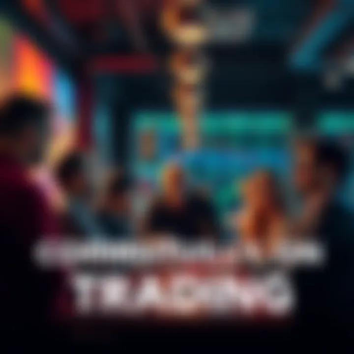 A group of people engaging in a lively discussion about trading strategies and current events in a community setting.