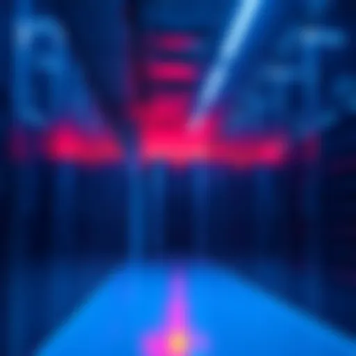A visual of data center servers with mining equipment in the background, showing companies moving from buttcoin mining to AI data centers.