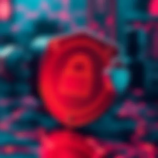 A graphic showing a digital wallet with a lock symbol and warning signs, indicating compromised security.