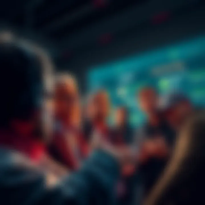 A group of worried investors talking about rug pulls in cryptocurrency, reflecting their fears about losses and accountability.