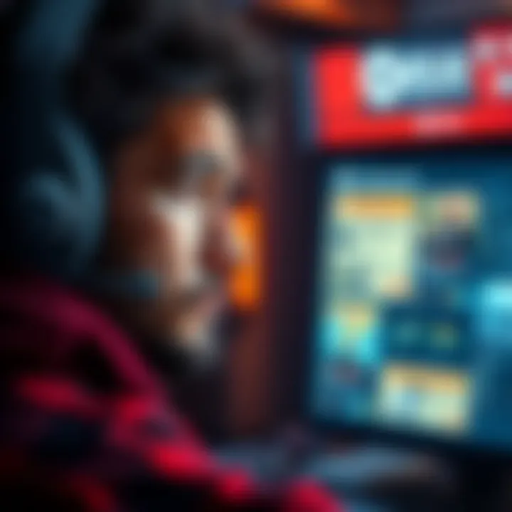 A concerned player looking at a screen displaying questionable ads for Atlas Earth, highlighting concerns over potential scams.