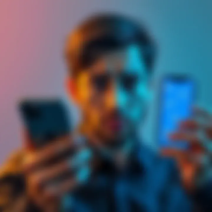 A person with a puzzled expression, holding a smartphone displaying a declining XRP value graph and showing confusion about their financial loss.