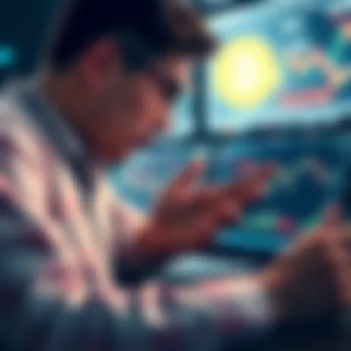 A contrarian investor reviewing Bitcoin charts and considering an ETF investment, symbolizing their first entry into cryptocurrency.