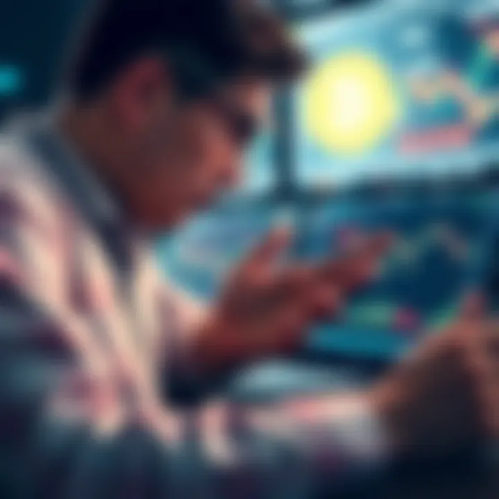 A contrarian investor reviewing Bitcoin charts and considering an ETF investment, symbolizing their first entry into cryptocurrency.