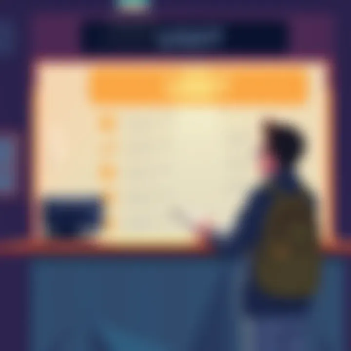 Converting USDT Illustration A person at a bank counter discussing options to convert USDT to cash in a country where cryptocurrency is illegal.