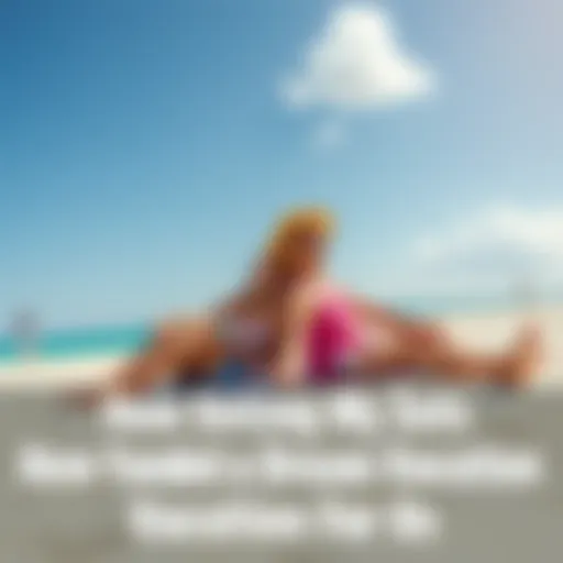 A happy couple relaxing on a sunny beach, enjoying their vacation together.