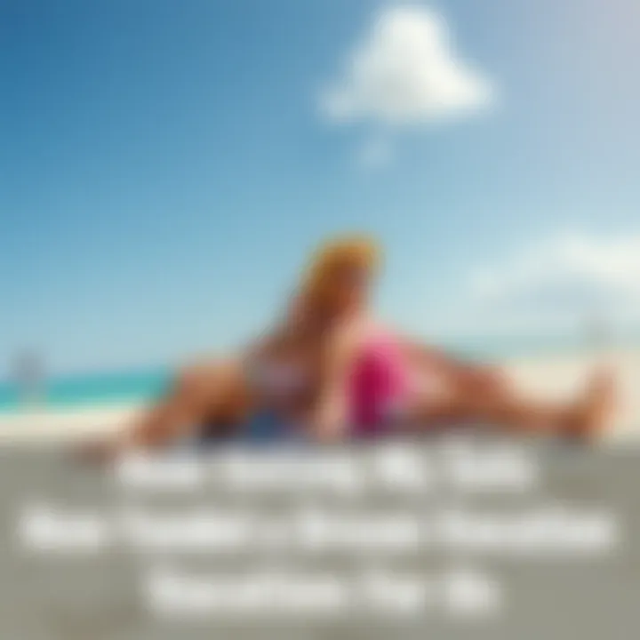 A happy couple relaxing on a sunny beach, enjoying their vacation together.