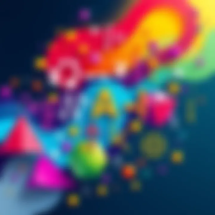 Creative Math Illustration A vibrant illustration showing various mathematical symbols and equations, surrounded by colorful abstract shapes, representing the creativity and fun in mathematics.