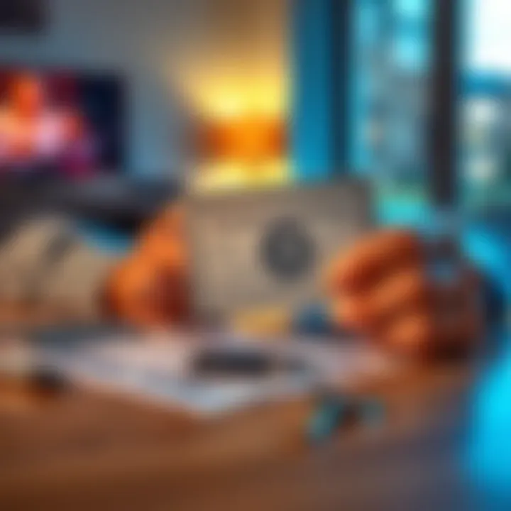 Person considering the Amex Platinum card with a credit score report and a house key on the table