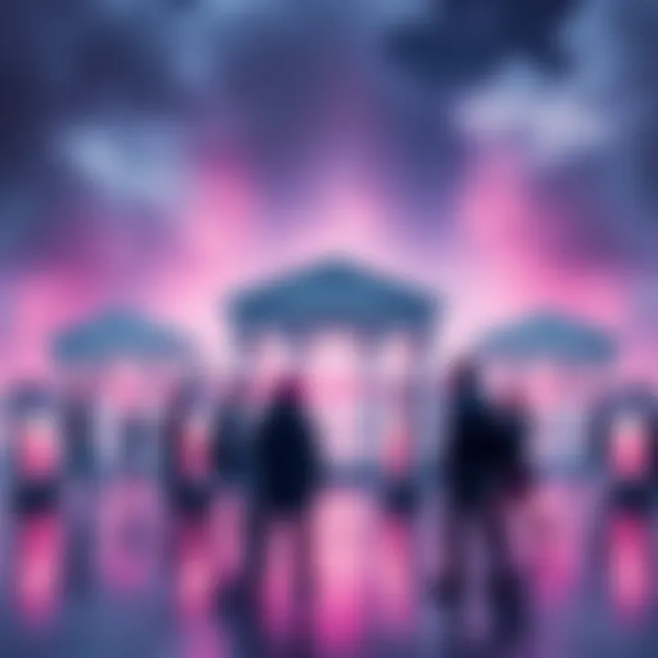 A visual representation of people facing obstacles in financial transactions related to cryptocurrency, showing banks as physical barriers.