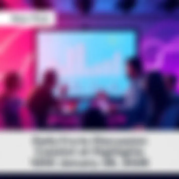A group of people engaging in a lively discussion about cryptocurrency with charts and graphs on a screen