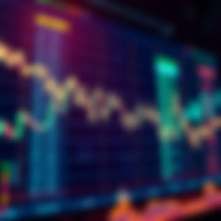 Graph showing fluctuating cryptocurrency prices with a downward trend