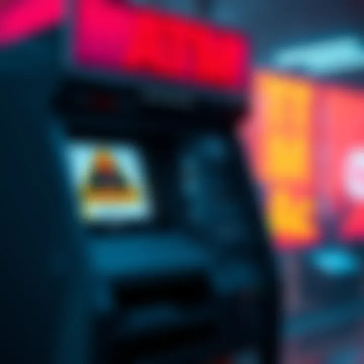 Crypto ATM with Warning Sign A cryptocurrency ATM with a warning sign about fraud concerns displayed prominently on it.