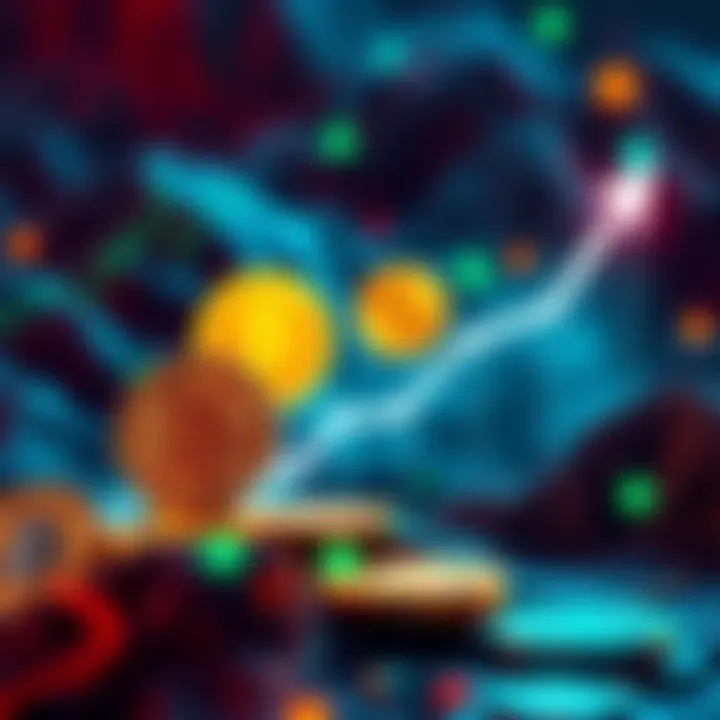 A visual representation of five popular cryptocurrencies with upward trends, symbolizing investment growth.