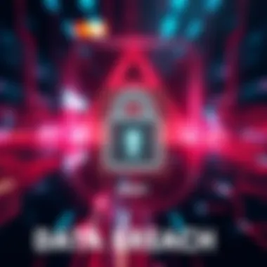 Crypto Data Breach Alert A graphic showing a warning sign with a digital lock, symbolizing a data breach affecting crypto holders.