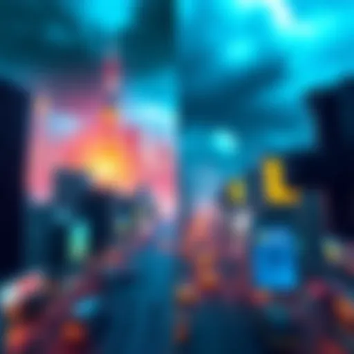 A split image showing two contrasting futures: a bright cityscape symbolizing a crypto utopia on one side, and a dark, chaotic urban scene representing a dystopia on the other side.