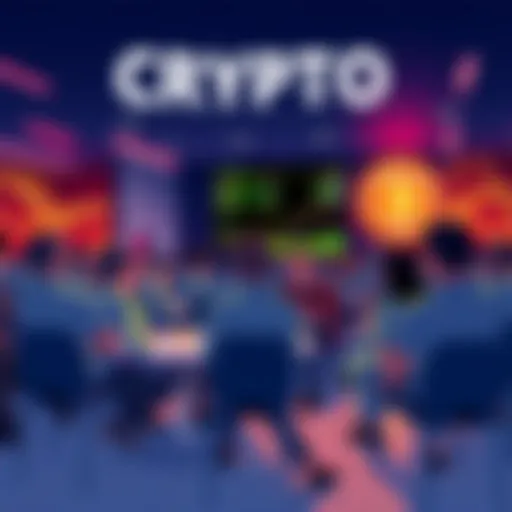 Illustration of people discussing cryptocurrency trends and tips in a group setting