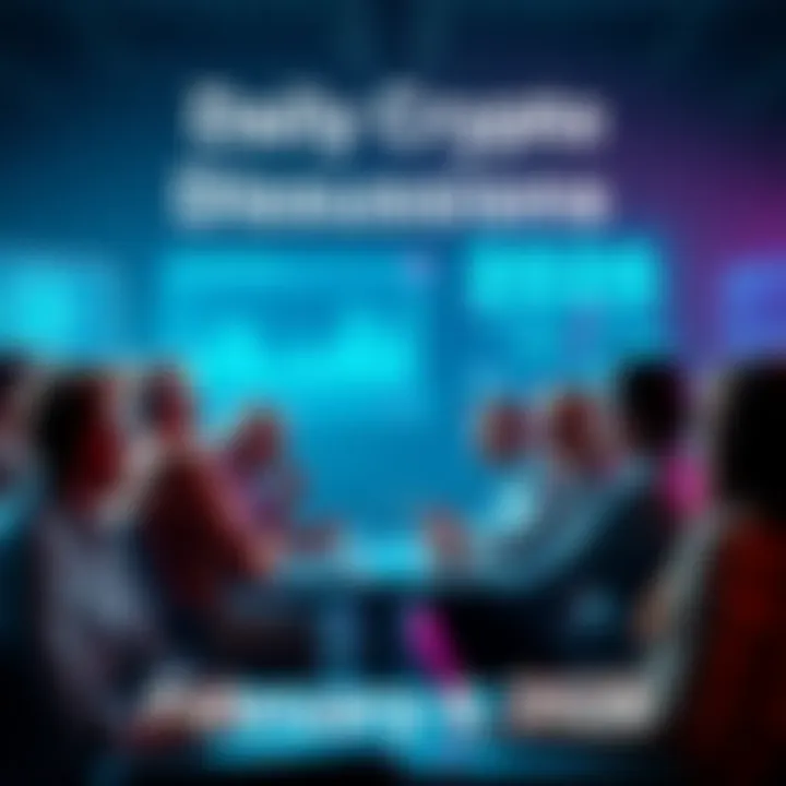People engaging in a lively discussion about cryptocurrency in a digital forum
