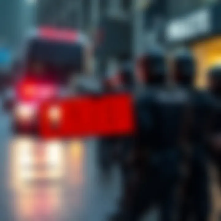 Police officers arresting individuals involved in a major crypto fraud scheme