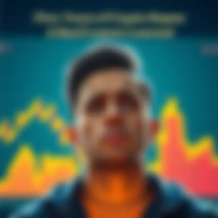 A person looking at a cryptocurrency chart with a worried expression, reflecting on losses and regrets from five years of investing.
