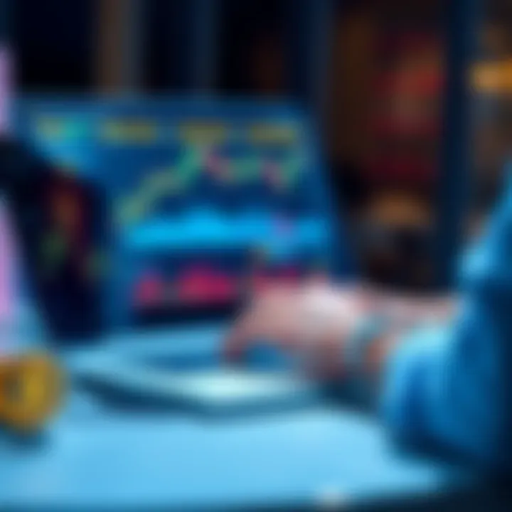 Crypto Investment Strategies A person analyzing cryptocurrency charts and graphs on a laptop while planning investment strategies for the upcoming years.