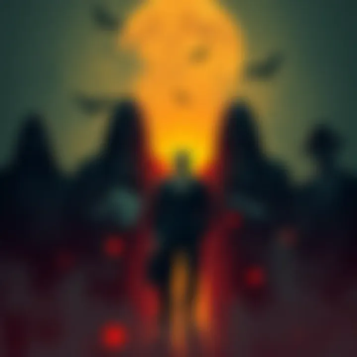 Crypto lobbyists and crime connections Illustration showing a figure representing crypto lobbyists amidst shadows of criminals, symbolizing the link between digital currency and illegal activities.