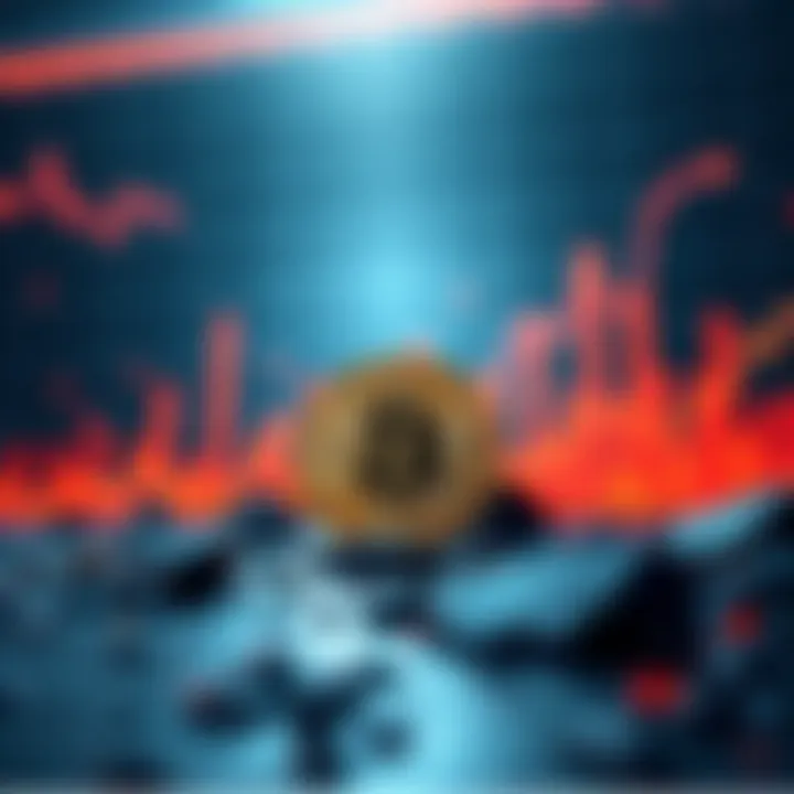 Crypto Market Decline A downward trend graph representing the collapse of cryptocurrency values with a broken coin symbol in the foreground.