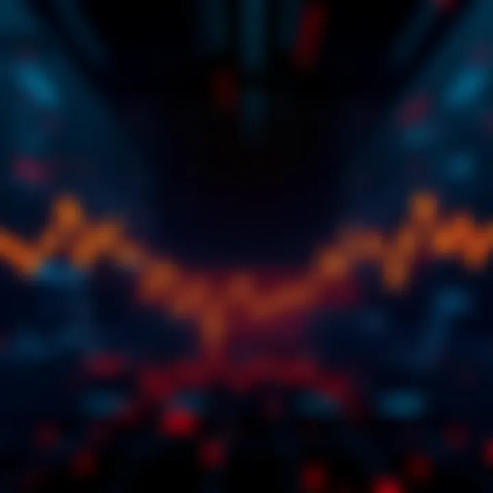 A graphic showing a downward trend in cryptocurrency prices, symbolizing extreme fear among investors.