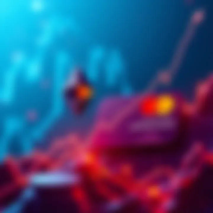 Graph showing total crypto market cap soaring with Ethereum icon and MasterCard logo in comparison