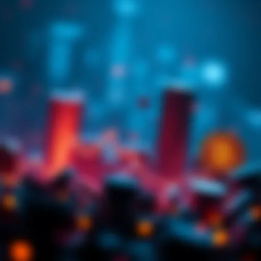 A graph showing a decline in cryptocurrency excitement, with Bitcoin and other tokens in the background appearing more stable, symbolizing a move from thrill to routine.