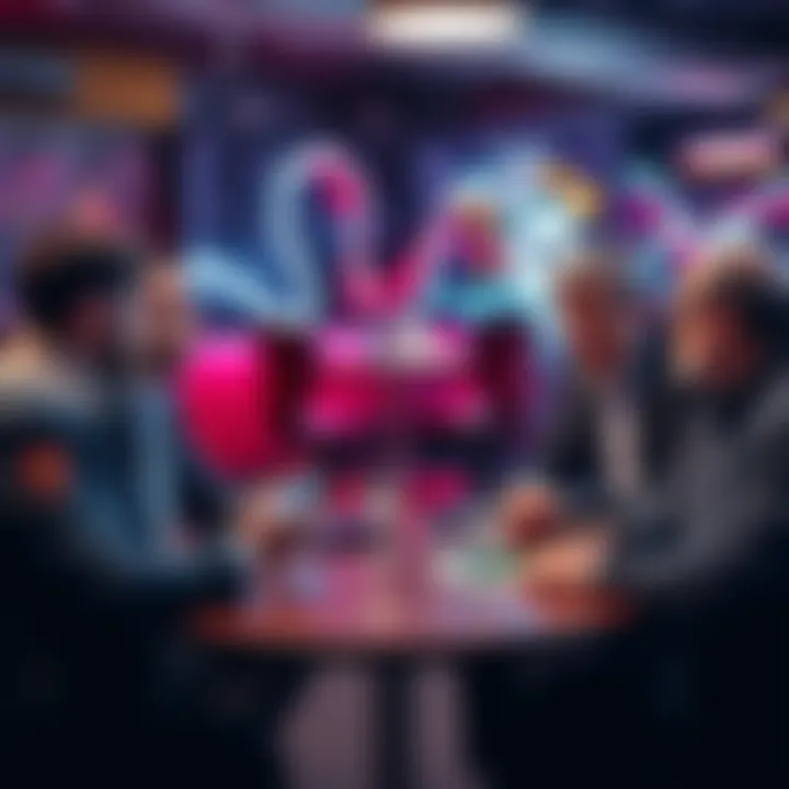 Veteran crypto investors discussing strategies to survive market crashes in a casual setting.