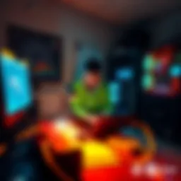 A person setting up a mining rig at home using standard technology and solar panels