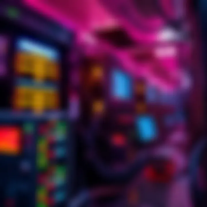 A visual of computer servers running for cryptocurrency mining, showing multiple devices connected and working