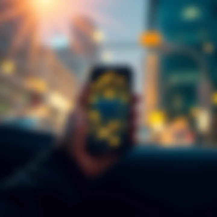 A person holding a smartphone displaying a digital wallet app filled with cryptocurrency icons, symbolizing coin ownership in the digital world.