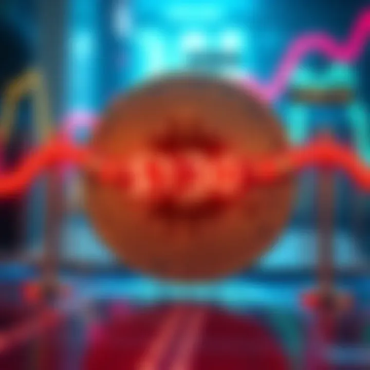 A graphic showing a cryptocurrency coin with a barrier at $1.30, symbolizing the price limit in the market