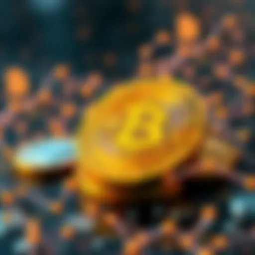 A visual representation of cryptocurrency symbols and quantum computing elements, illustrating the potential risks to digital currency security.