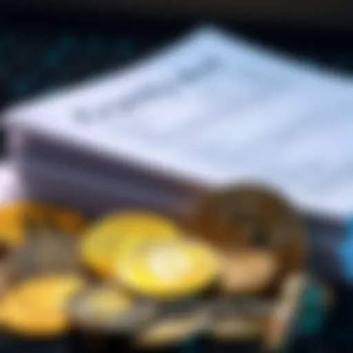 Crypto coins with regulatory documents A pile of cryptocurrency coins next to a stack of regulatory papers, symbolizing the upcoming CLARITY Act and its impact on the crypto industry