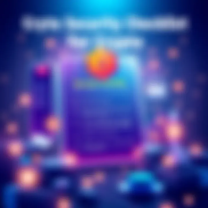 A digital illustration showing a checklist with key security tips for cryptocurrency beginners, including email security, scam detection, and wallet verification.