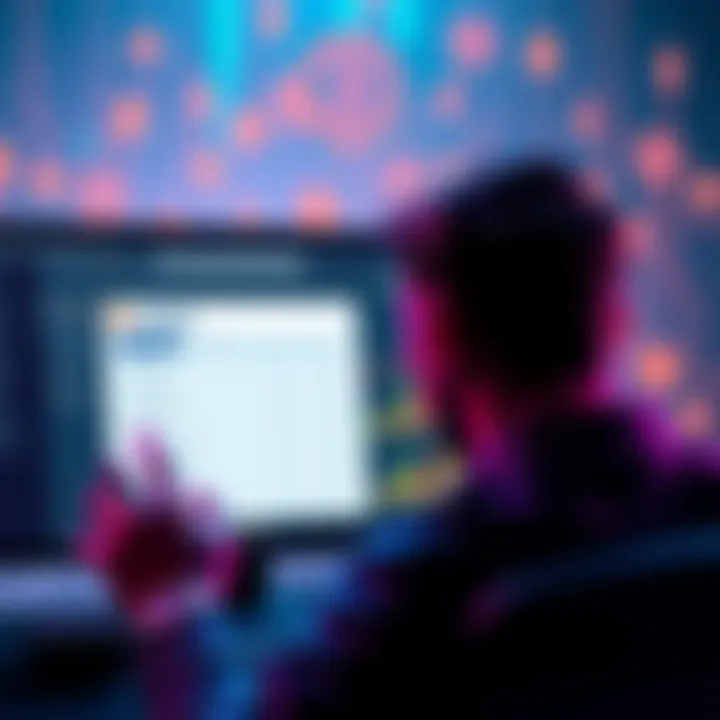 A person reviewing their Ledger wallet permissions on a computer screen, with cryptocurrency symbols in the background.