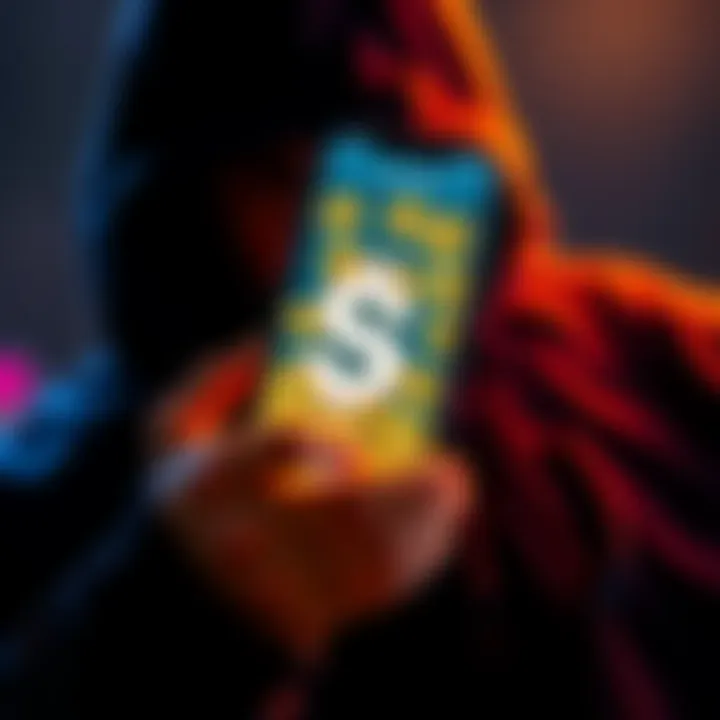 A shadowy figure holds a smartphone with cryptocurrency symbols, representing a theft of $40 million