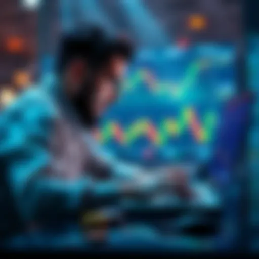 A focused individual analyzing cryptocurrency charts on a laptop, symbolizing the journey from beginner to knowledgeable trader.