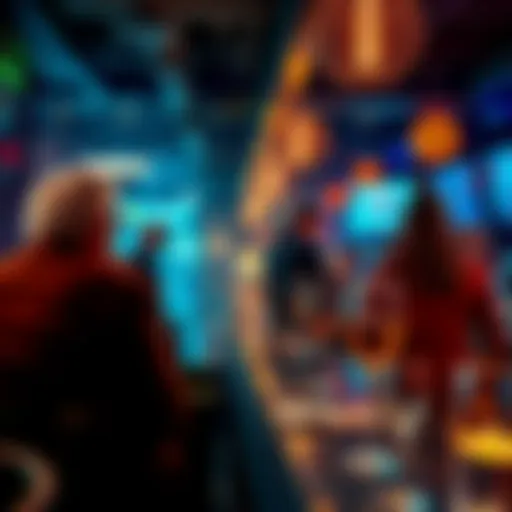 Crypto traders observing major gold and silver investors with their dates at a trendy venue