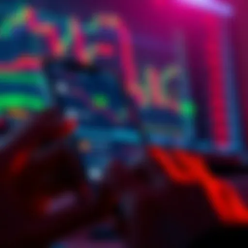 A person analyzing cryptocurrency charts on a smartphone with Telegram open, showing various channel names and trading signals.