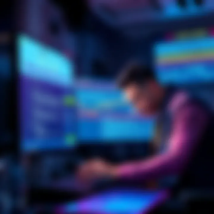 A distressed trader looking at a computer screen filled with error messages and empty wallet balance for $SOL and $ETH