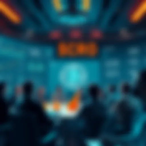 People discussing the potential rise of $CRO near 10 cents in 2026, surrounded by charts and graphs representing market trends.