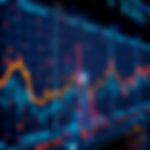 A digital chart showing fluctuating cryptocurrency values with upward and downward trends, symbolizing investment returns.