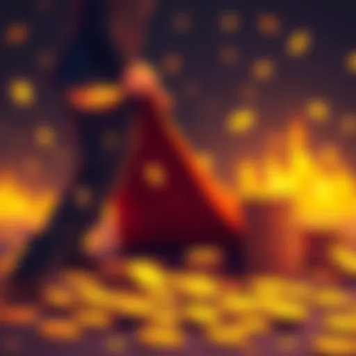 A visual representation of a cryptocurrency rug pull, showing a figure pulling a rug from under a stack of coins, symbolizing fraud in digital investments.