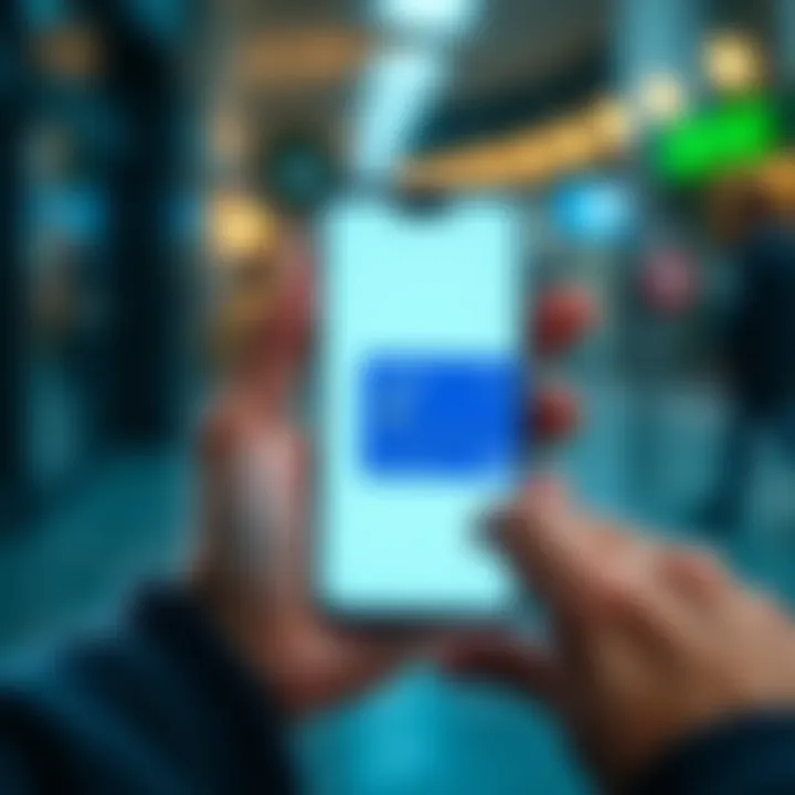 A person holding a smartphone displaying Google Pay with a Curve card next to it